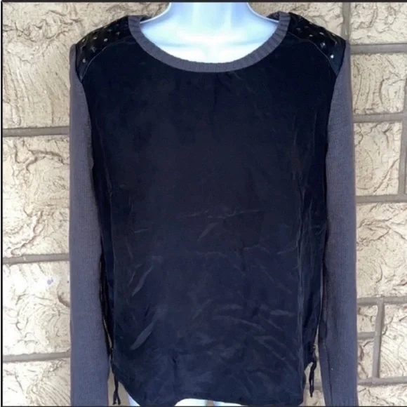 Boundary Silk lamb wool Leather sweater zipper sides 
Size Med Casual Business - Picture 10 of 12